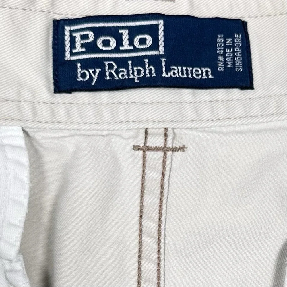 Polo Ralph Lauren Cargo Shorts Men 31 Khaki Beige Chino Cotton Pockets Vtg